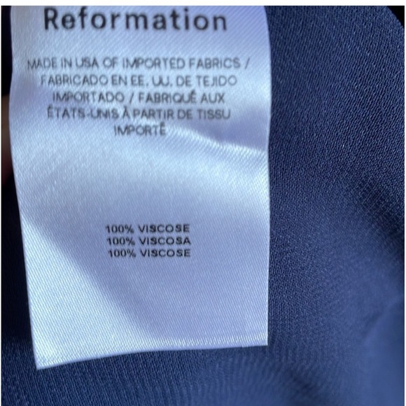 Reformation Navy Lysander Midi Dress Size 8 - Picture 6 of 12